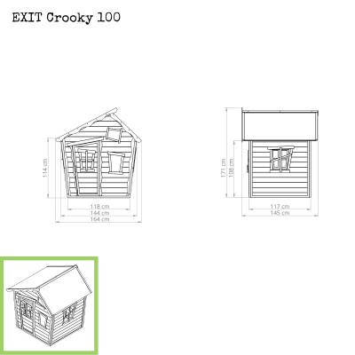 Domek cedrowy dla dzieci EXIT CROOKY 100 /szary/