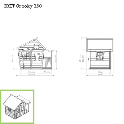 Domek cedrowy dla dzieci EXIT CROOKY 150 /szary/