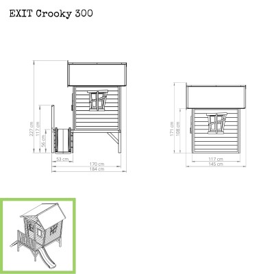 Domek cedrowy dla dzieci EXIT CROOKY 300 /szary/