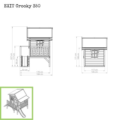 Domek cedrowy dla dzieci EXIT CROOKY 350 /szary/