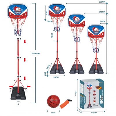 Stojak do koszykówki dla dzieci 170 cm WOOPIE + piłka