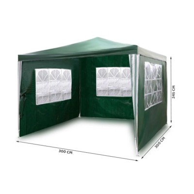 Garden paviilion with 3 walls 3 x 3 m /green/