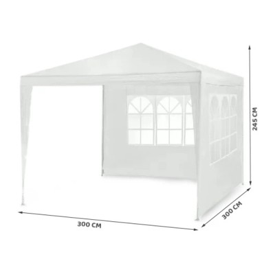 Garden pavillon with 2 walls 3 x 3 m /white/