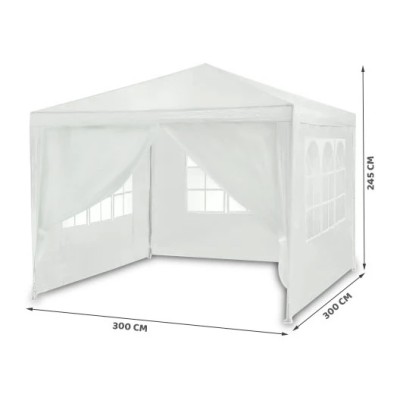 Garden pavilion with 4 walls 3 m x 3 m /white/