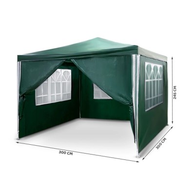 Garden pavilion with 4 walls 3 m x 3 m /green/