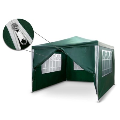 Garden pavilion with 4 walls 3 m x 3 m /green/