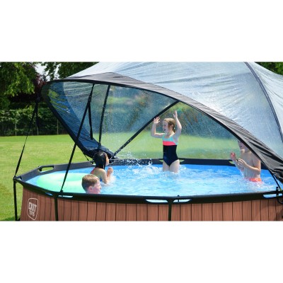 Swimming pool round with dome EXIT 360 x 76 cm / timber styl/