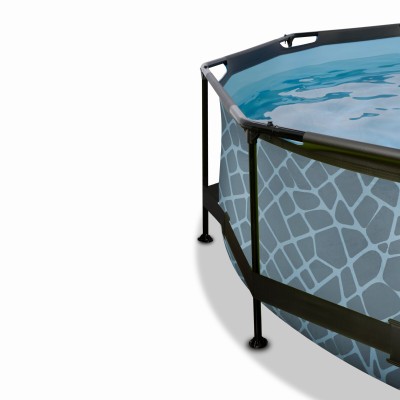 Swimming pool round with dome EXIT 360 x 76 cm / grey stone/