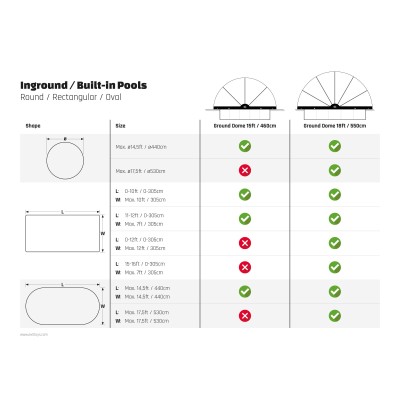 Dome on ground for swimming pool EXIT diameter 460 cm