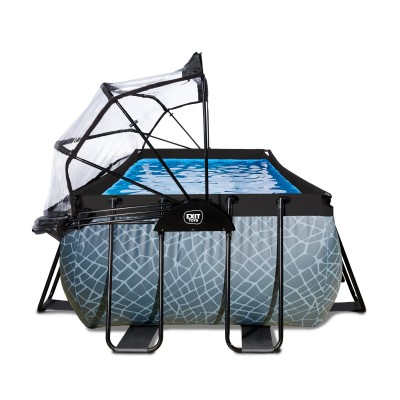 Swimming pool  with dome EXIT PREMIUM 400 x 200 x100 cm /grey st