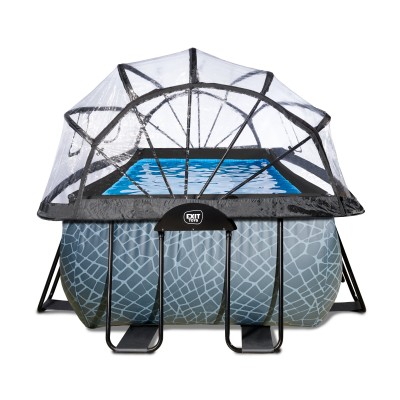 Swimming pool  with dome EXIT PREMIUM 400 x 200 x100 cm /grey st