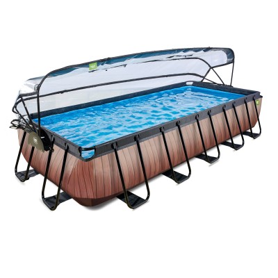 Swimming pool with dome EXIT PREMIUM 540 x 250 x 100 cm/ timber