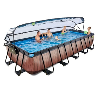 Swimming pool with dome EXIT PREMIUM 540 x 250 x 100 cm/ timber