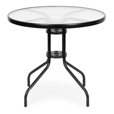 Glass garden table round 80 cm