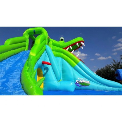 Inflatable double water slide COCCODRILLO