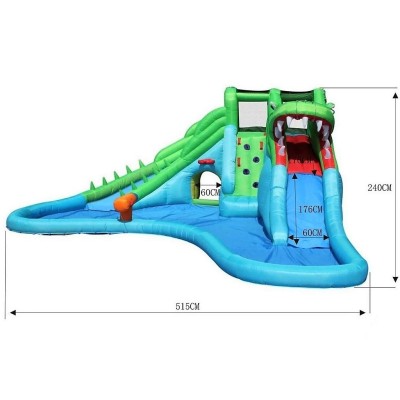 Inflatable double water slide COCCODRILLO