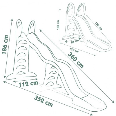 f Slide SMOBY MEGAGLISS (new 2) 2 in 1 375 cm