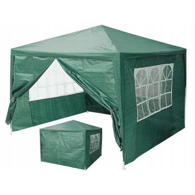 Garden pavilion with 4 walls 3 m x 3 m /green/