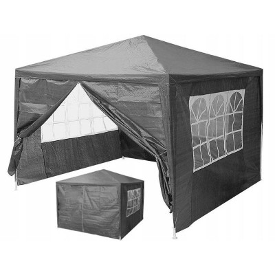 Garden pavilion with 4 walls 3 m x 3 m /grey/