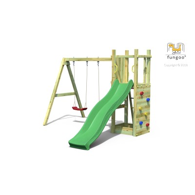Wooden playground FUNGOO FUNNY 3 with 2 seat swing /KDI/