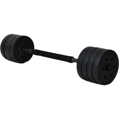 Adjustable bituminous dumbbells Set 40 kg with barbell function