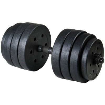 Adjustable bituminous dumbbells Set 40 kg with barbell function