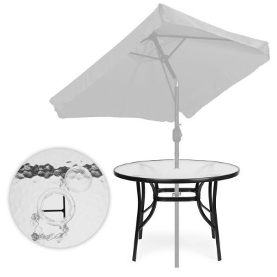 Stolik ogrodowy metal/szkło okrągły 105 cm