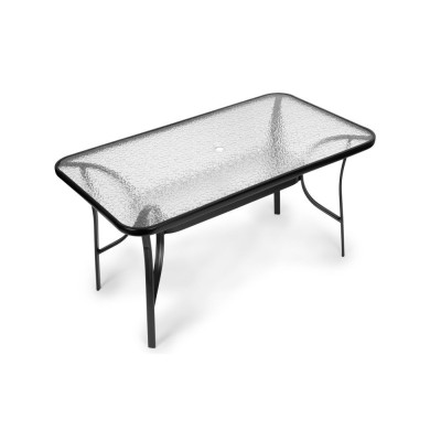 Stolik ogrodowy metal/szkło prostokątny 160 cm x 90 cm