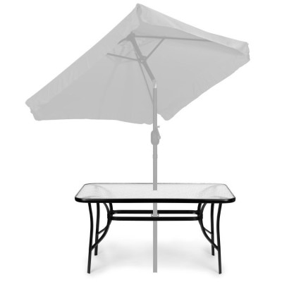 Stolik ogrodowy metal/szkło prostokątny 160 cm x 90 cm