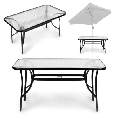 Glass garden table 160 cm x 90 cm