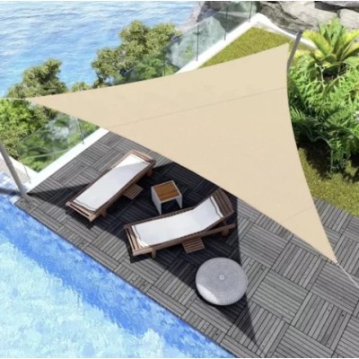 Żagiel przeciwsłoneczny trójkątny 4 m x 4 m x 4 m/ beżowy/