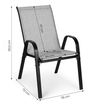 Set of 2 garden chairs / light grey/