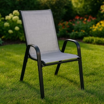Set of 2 garden chairs / light grey/