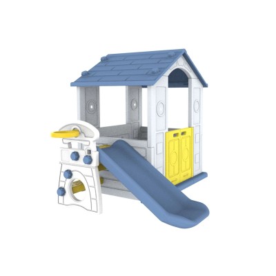 House with slide and basket 3 in 1/blue/