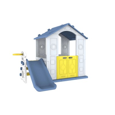 House with slide and basket 3 in 1/blue/