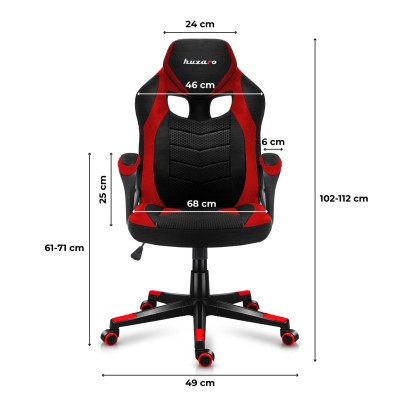 Fotel gamingowy HUZARO FORCE 2.5 RED MESH