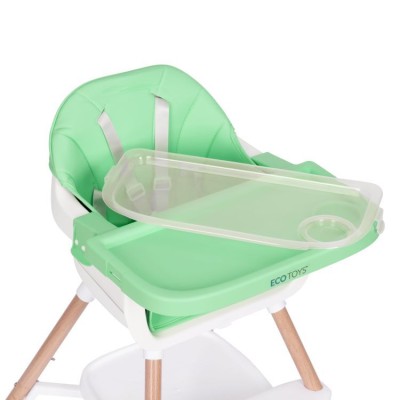 Krzesełko do karmienia ECOTOYS 2 w 1 /zielone/