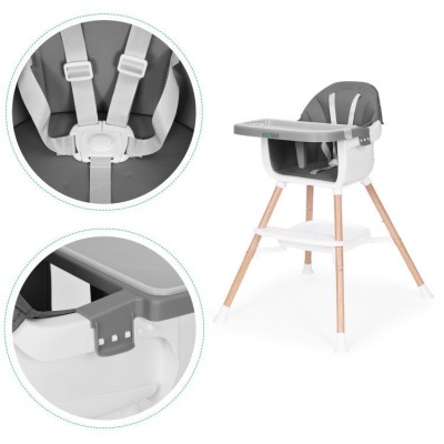 Krzesełko do karmienia ECOTOYS 2 w 1 /szare/