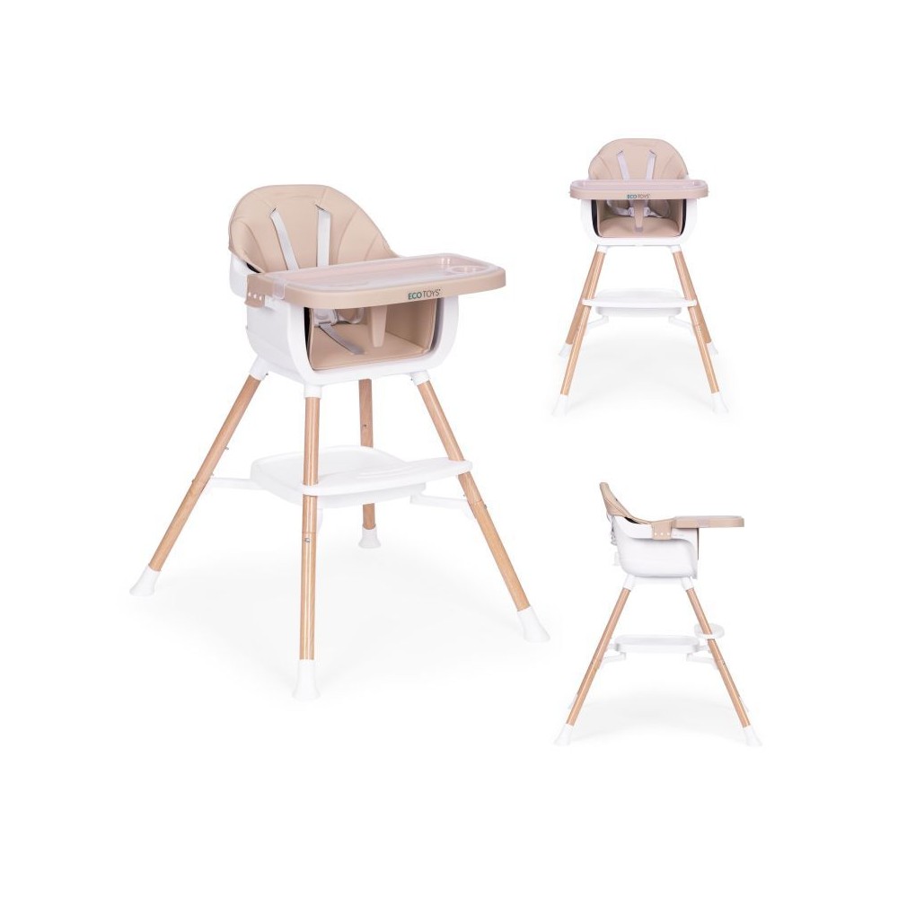 Krzesełko do karmienia ECOTOYS 2 w 1 /beżowy/