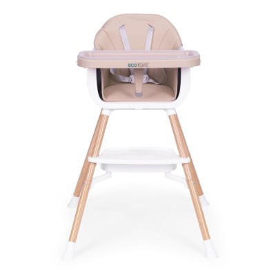 Krzesełko do karmienia ECOTOYS 2 w 1 /beżowy/