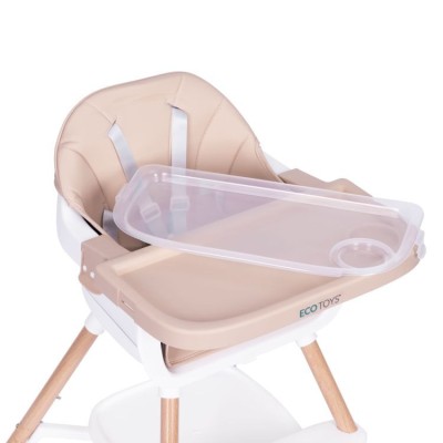 Krzesełko do karmienia ECOTOYS 2 w 1 /beżowy/