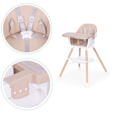 Krzesełko do karmienia ECOTOYS 2 w 1 /beżowy/