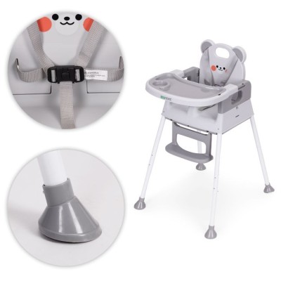 Feeding chair ECOTOYS BEAR 3 w 1 /grey/