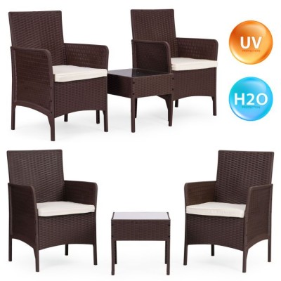 Garder furniture set - 2 chairs and table /brown/MG