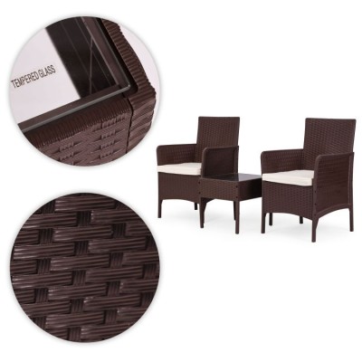 Garder furniture set - 2 chairs and table /brown/MG