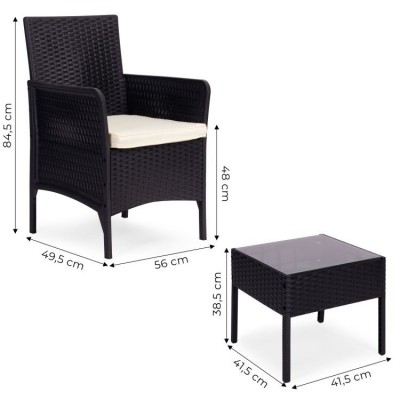 copy of Garder furniture set - 2 chairs and table /black/MG