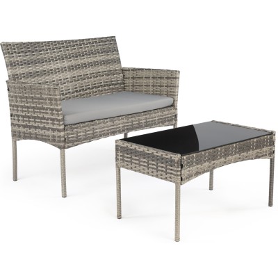 Garden furniture set -table, sofa, two armchairs /grey/