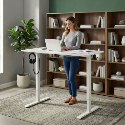 Electric  desk 120 cm x 60 cm /white/