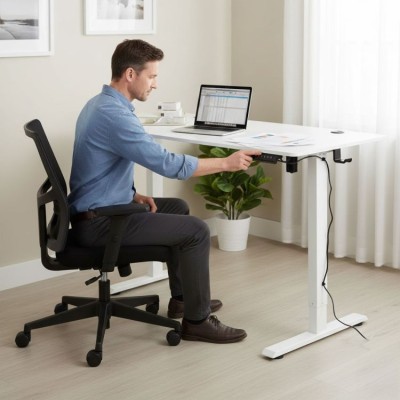 Electric  desk 120 cm x 60 cm /white/