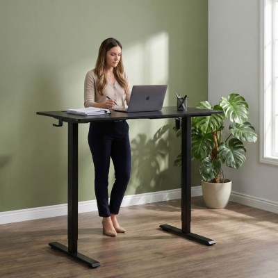 Biurko elektryczne regulowane 120 cm x 60 cm /czarne/